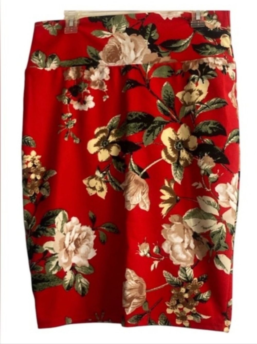 Silhouette NYC Red Floral Print Stretch Pencil Skirt 🌹